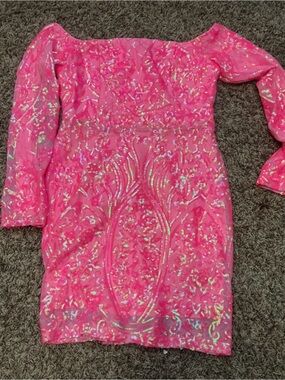 ' Sequin Pink Party Dress